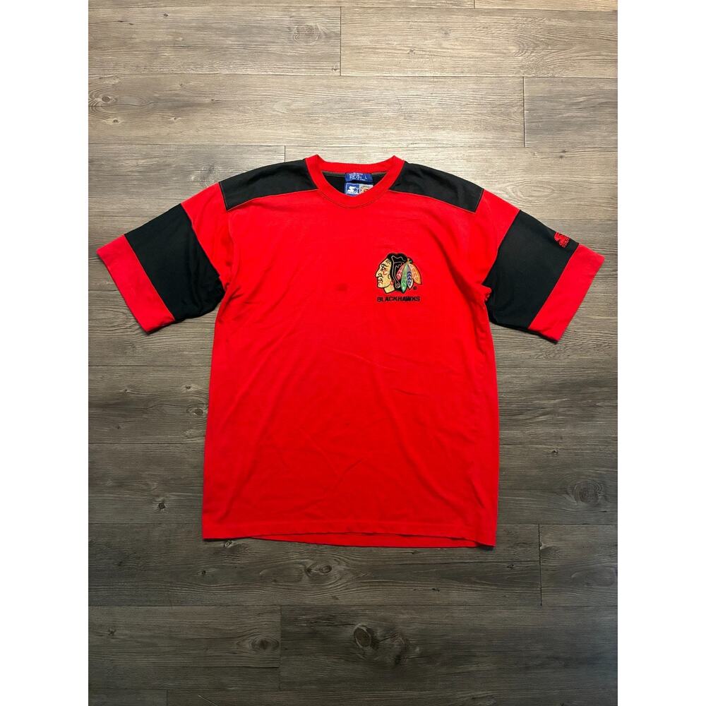Starter NHL Jersey Mens Large 90s Chicago Blackhawks Embroidered Short Sleeve